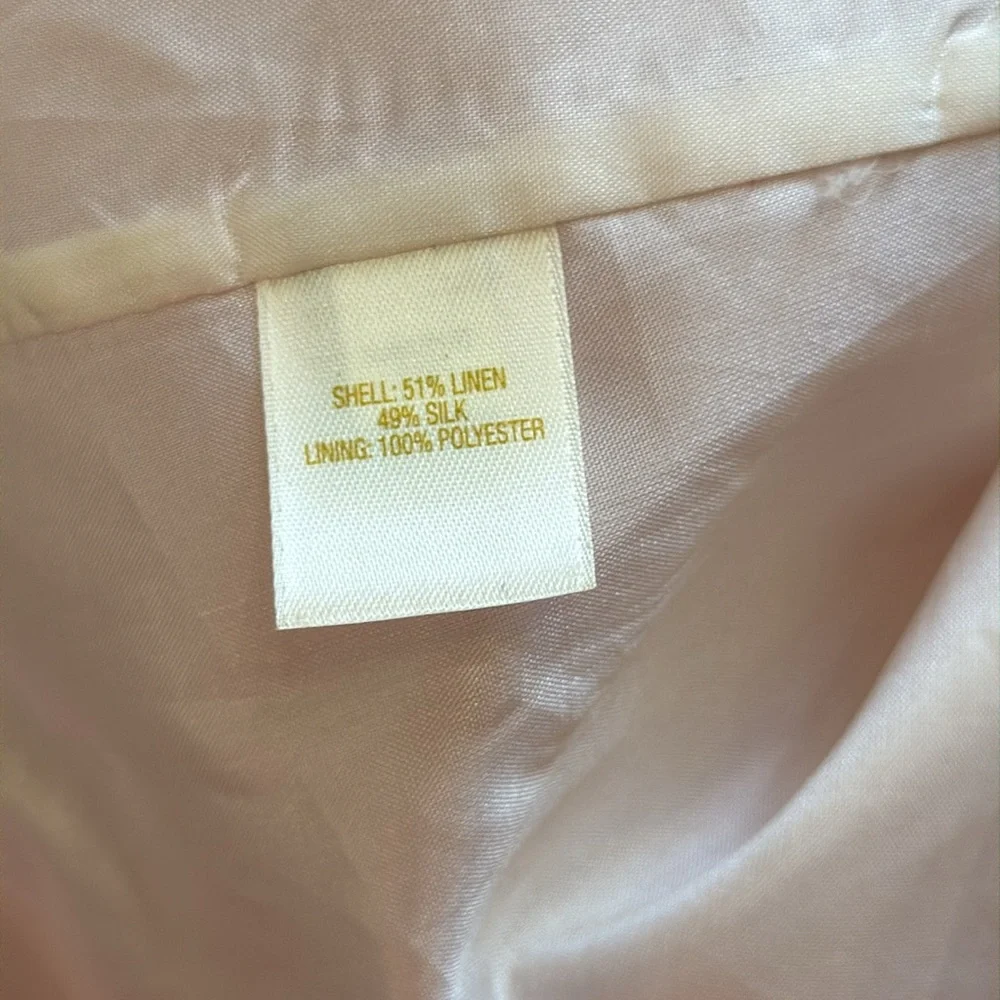 Kate Spade Pink Peach Pineapple Print Sweetheart Women Size 2 Linen Silk Blend - Picture 6 of 9
